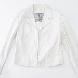 Rare Peruzzi Soft White Leather Jacket